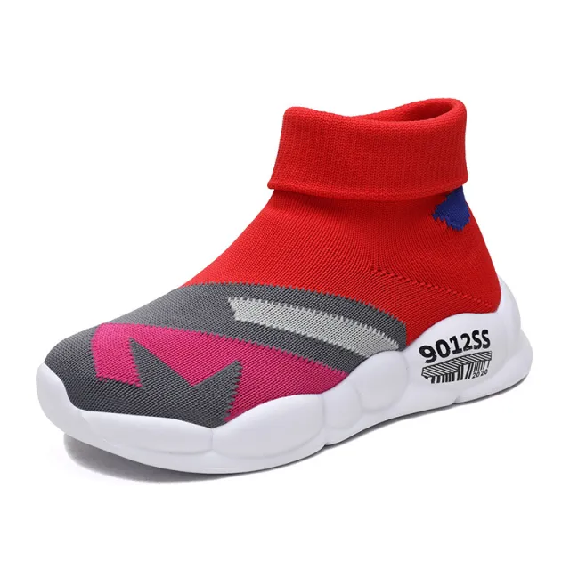 New Girls' Breathable Flying Woven Sneakers for Autumn Red - Shop at LoveMi
