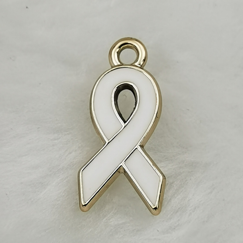 CCB Drop Oil Love Ribbon Accessories Pendant