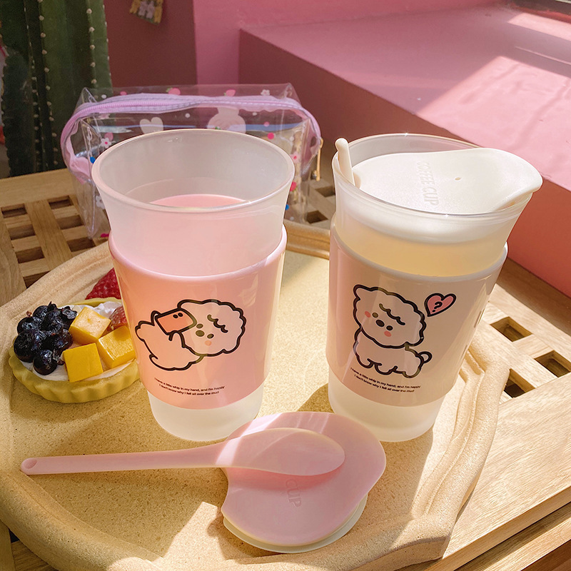 Fashion Cartoon Cute Alpaca Coffee Straw Cup