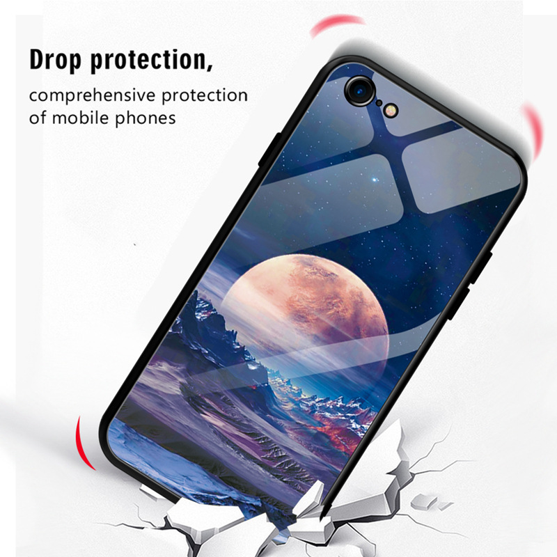 Tempered Glass Soft Side Tpu Painted Phone Case
