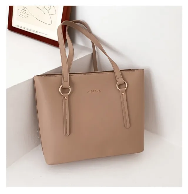 Pure Color Large Capacity Fashion All match Tote Bag Khaki - Shop at LoveMi