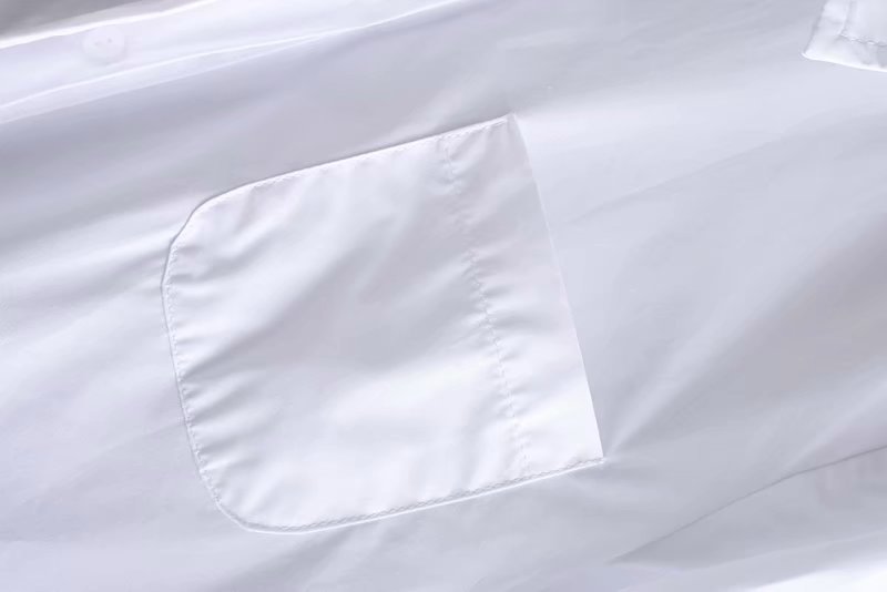Spring All-Match White Long-Sleeved Small Fragrance Cotton Pleated Skirt Shirt Skirt