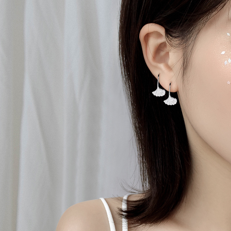South Korea Simple Ginkgo Biloba Ear Hook Sweet Tree