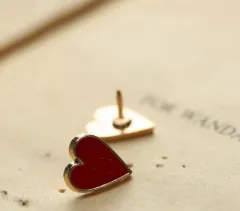 Korean Version Playing Card Brooch Spades Square Collar Pin - Red - View 1