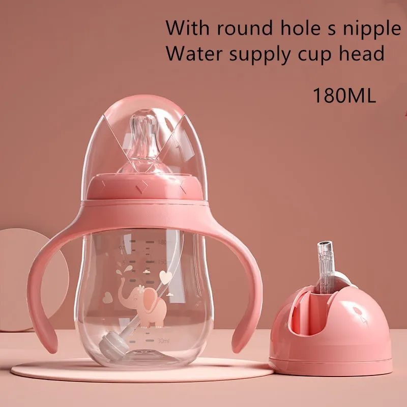 Baby Wide-diameter Baby Bottle, Child Drinking Cup Sippy Cup - Green B