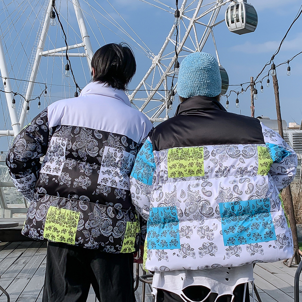 Cashew Flower Full Printed Cotton Jacket Men's