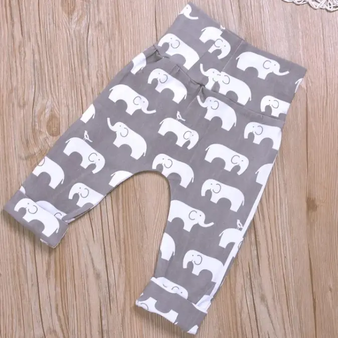 Autumn Hot Style Cotton Long Sleeve Elephant Print Trousers Hat