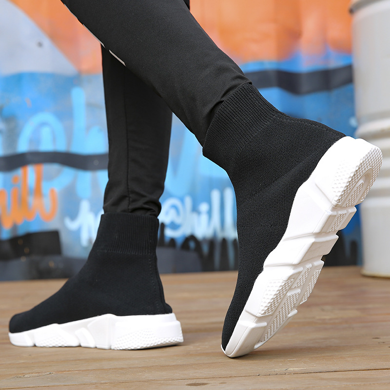 Four Seasons New Casual Shoes Men's Knitted Flying Thread