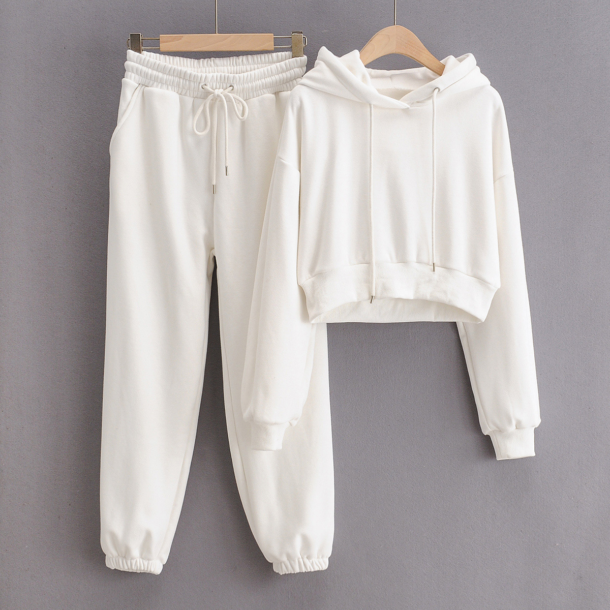 Autumn New Hooded Sweater Elastic Waist Sweatpants
