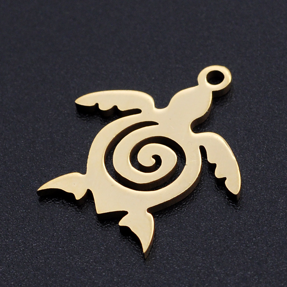 Titanium Steel Hollow Tortoise Pendant Stainless Steel