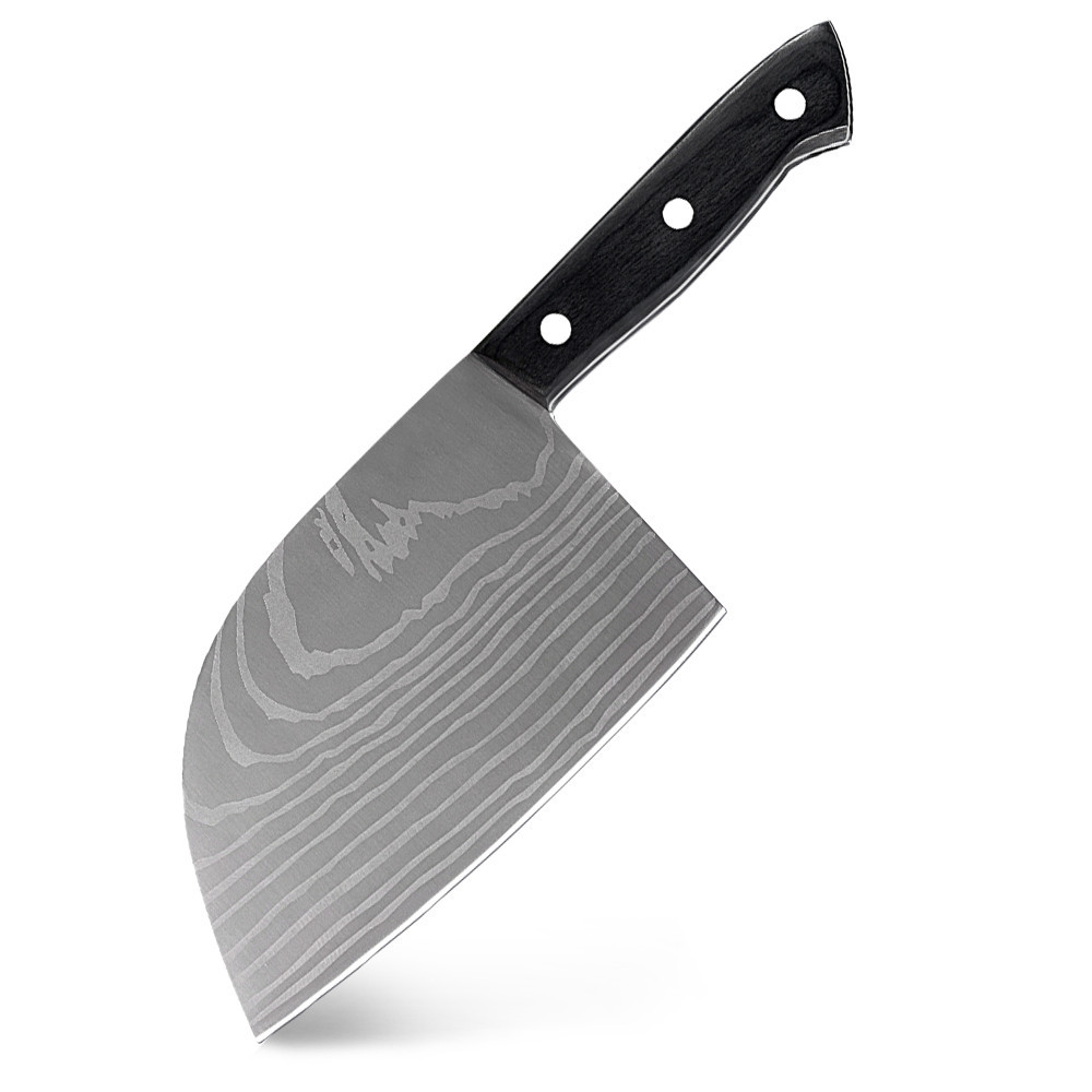 Damascus Laser Stainless Steel Domestic Kitchen Knife Black - Shop at LoveMi