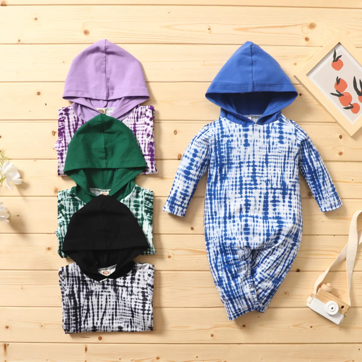 European And American Children's Hooded Tie-Dye