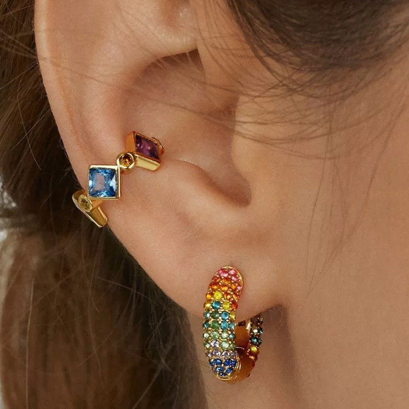Alloy Diamond Ear Clip Temperament Exquisite Ear Change All-Match Earring Accessories