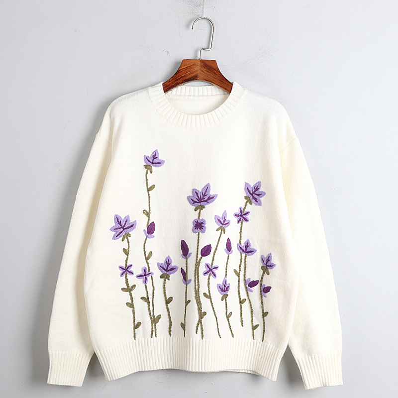 Long Sleeve Round Neck Loose knit Sweater
