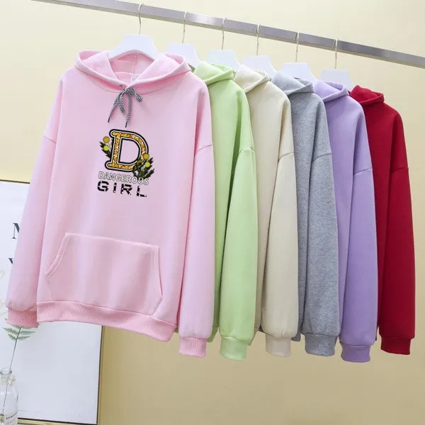 Hooded Sweater Thickened Free fitting Hoodie With Long Sleeves C5 Grey - Shop at LoveMi