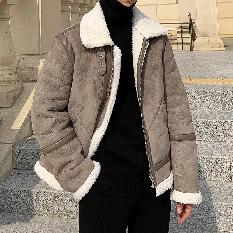 New Cotton Coat Korean Velvet Motorcycle for Men