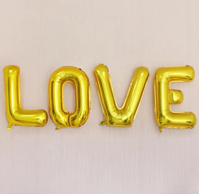 Love Letter Wedding Valentine's Day Decoration Balloon Gold - Shop at LoveMi