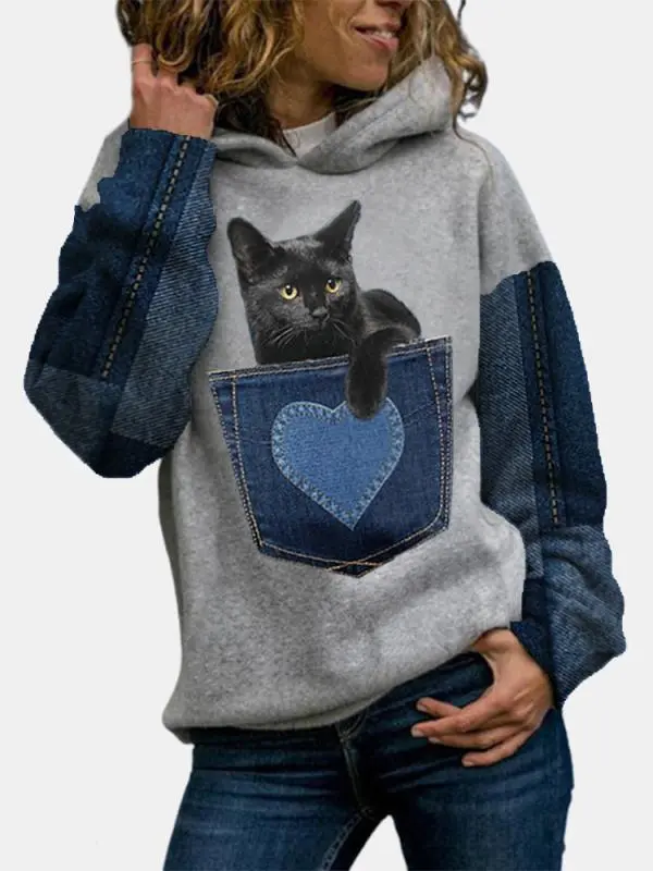 Round Neck Cotton Pullover Hooded Plus Fleece Sweater 3 Color Xxl - Shop at LoveMi