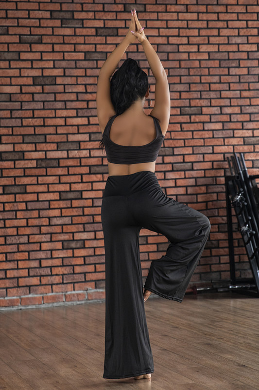 New Solid Color Wide-leg Skinny Yoga Pants