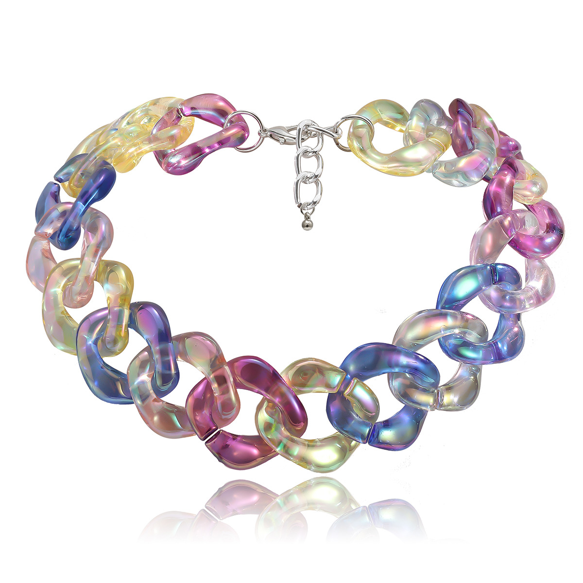 Colored Hip Chain Hollow Exaggerated Necklace