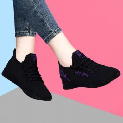 Breathable Mesh Cloth Wear-resistant Flat Shoes - Purple - View 1