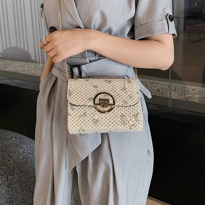 Small Fragrance Single Shoulder Chain Straw Bag