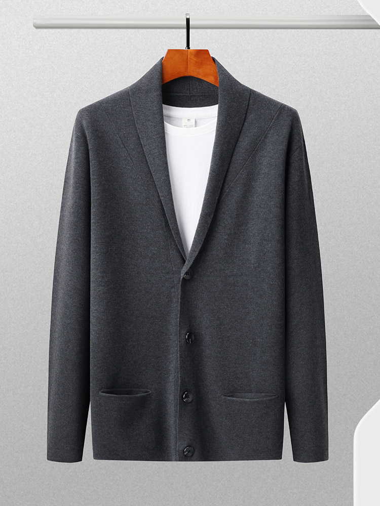 Men's Loose Casual Wool Cardigan For Men Wearing Dad Outfit