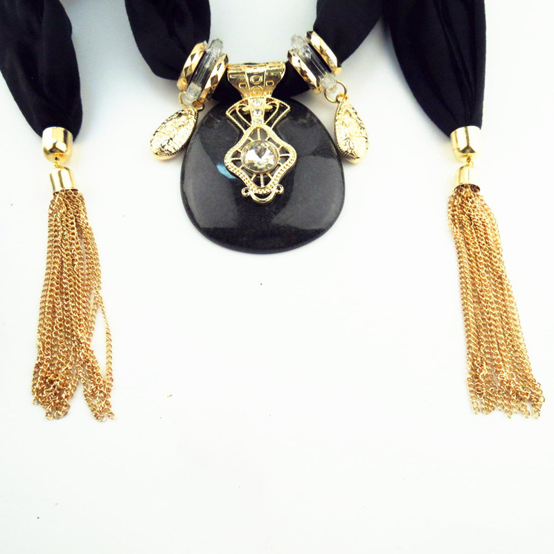 Round Chain Fringe Pendant Scarf Shawl Scarf Jewelry