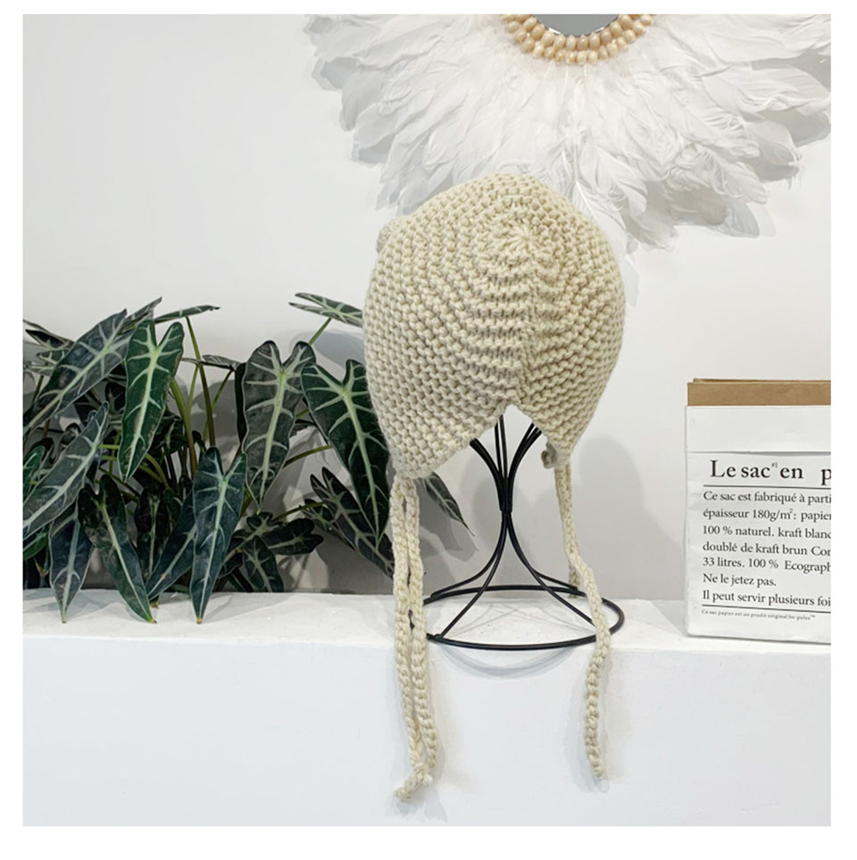 Ear Protection Wool Hat Female Cute Frog Big Eyes Wear Knitted Hat