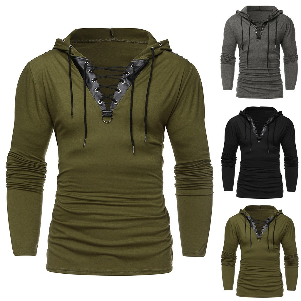Solid Color Pierced Neckline Tether Long Sleeve Sweater