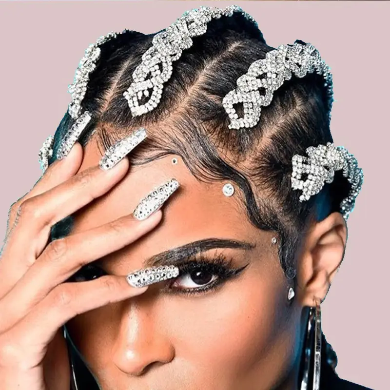 Rhinestone Dirty Braided Hair Band Fashion