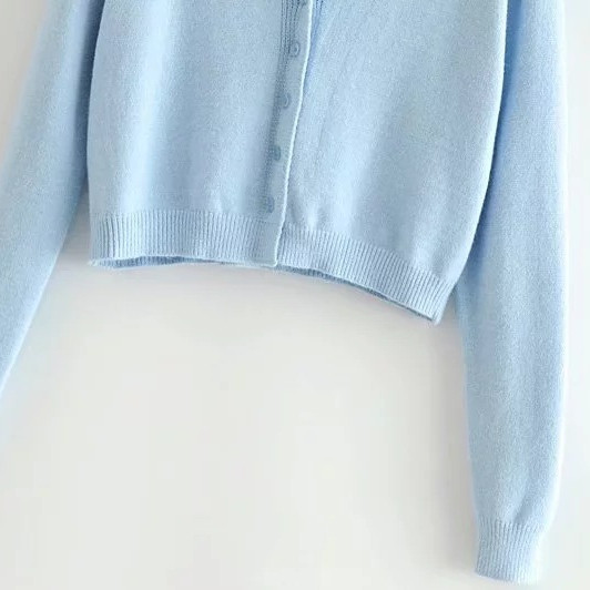 Fashion Solid Color V-neck Sweater Cardigan
