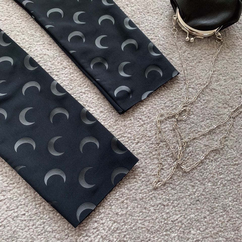 Super Fire Cool Black Moon Full Print Tight Stretch Long Sleeve T-shirt