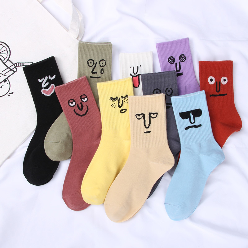 Title 4, Funny Face Womens Cotton High-Top Socks, add f...