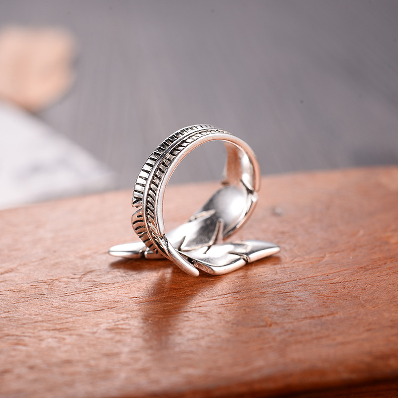 Leaf Exaggerated Opening Ring For Men And Women