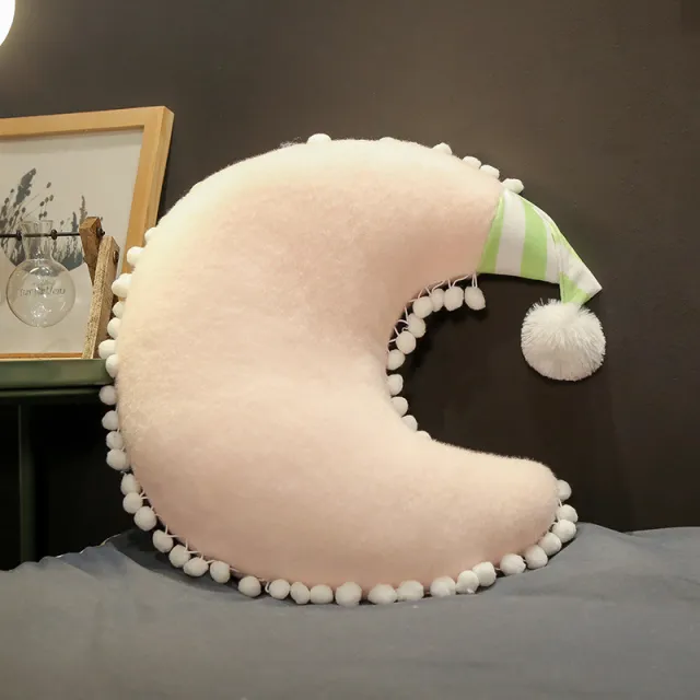 Sofa Bedroom Bedside Star Moon Love Crown Cushion Pillow Pink Moon 40 25 Cm - Shop at LoveMi