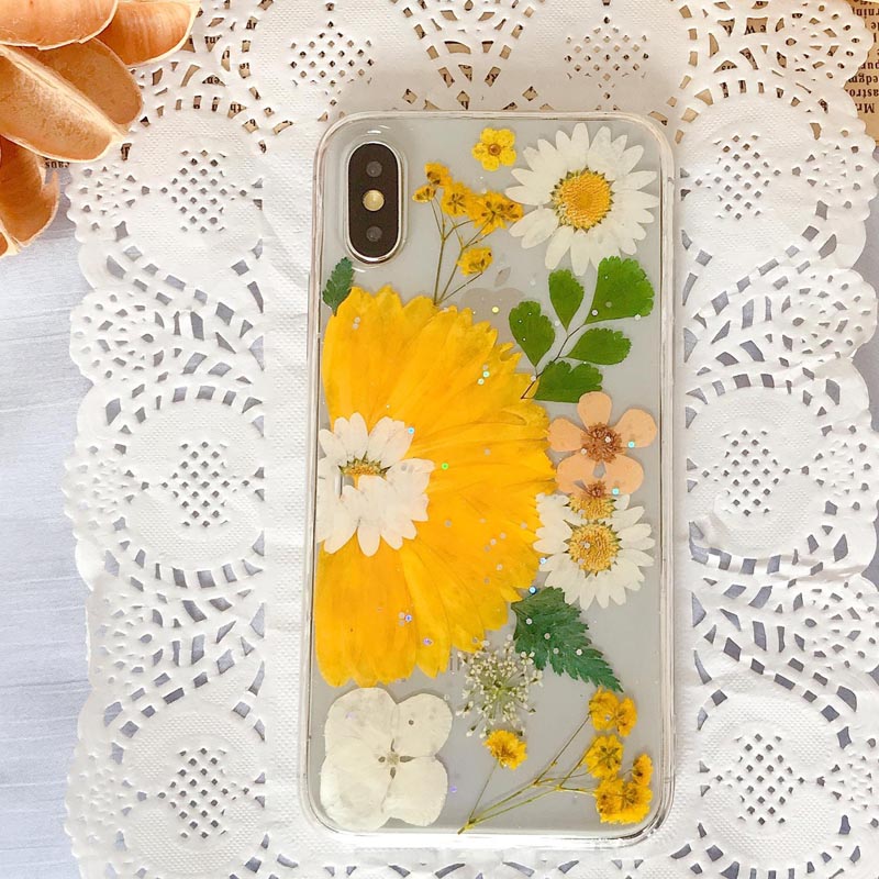 Anti-Drop Soft Sunflower Real Flower Phone Case - Image 4