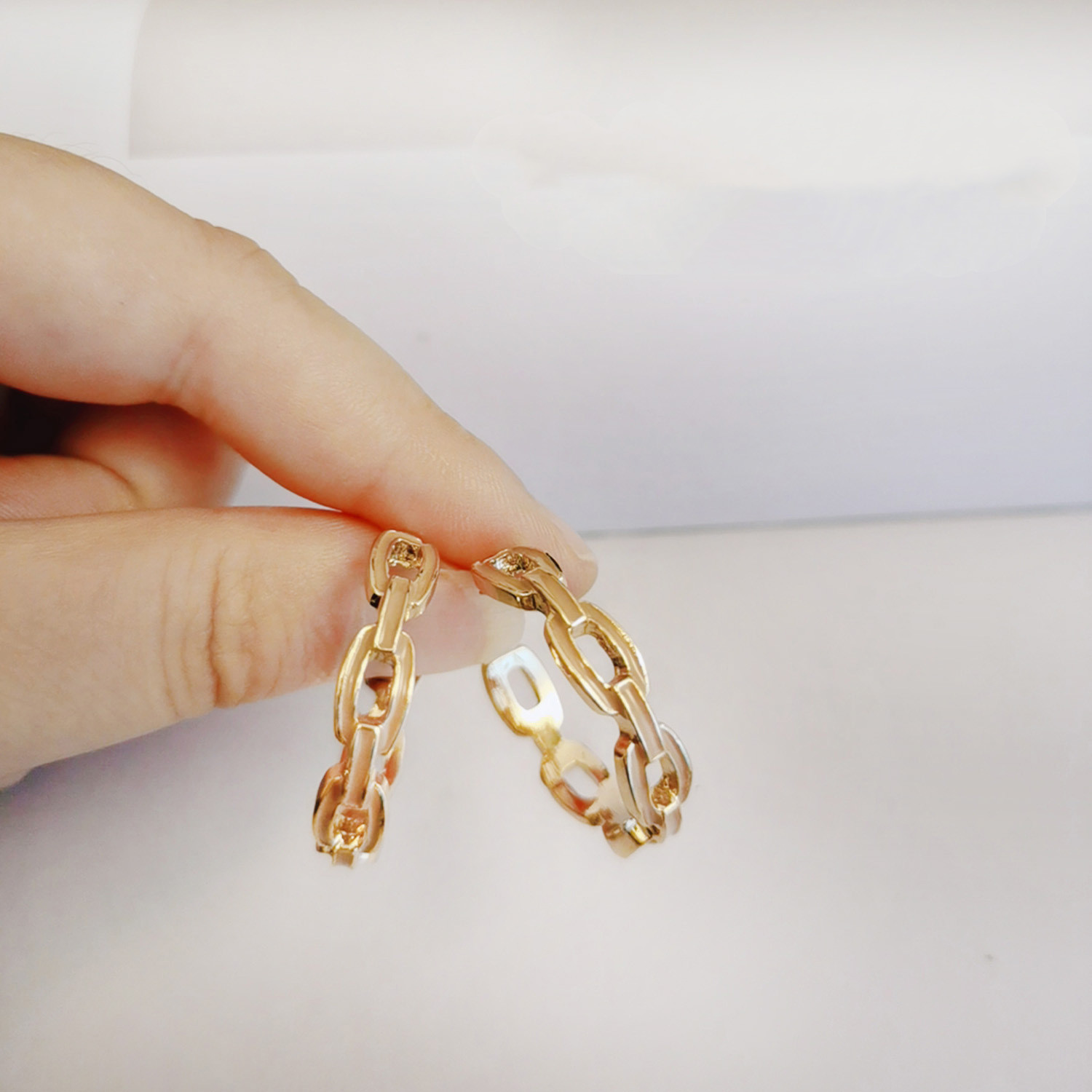 Fashion All-Match Color Painting Oil Ear Hoop Earrings Women