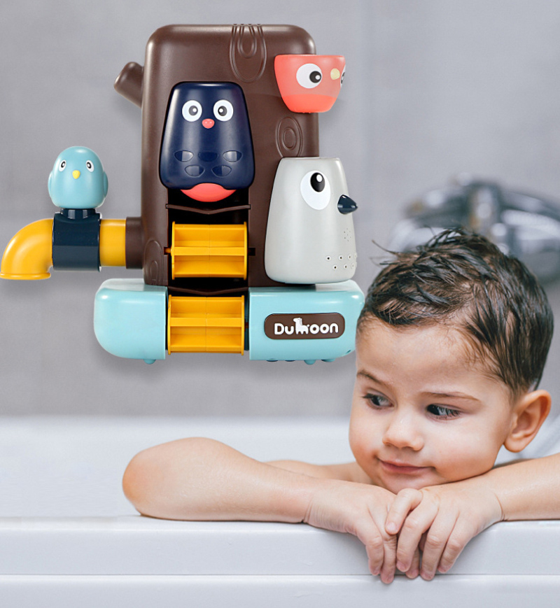 Bathroom Toys Pipeline Water Spray Shower Game Bird Mushroom Toy for