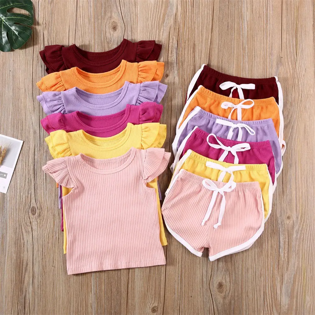 Flying Sleeve T-Shirt Shorts Sports and Leisure Two-Piece Suit