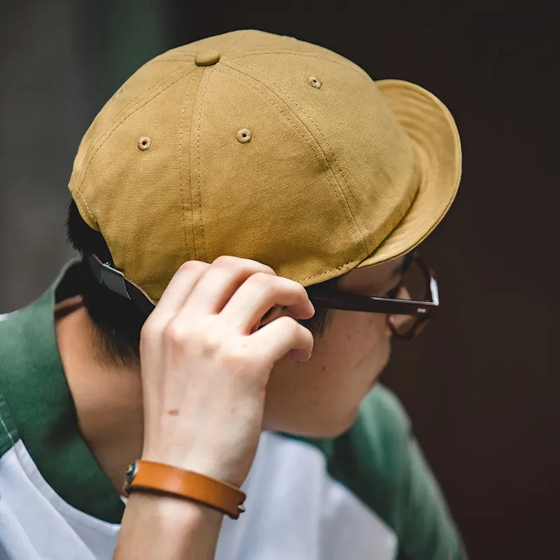 Retro Street Solid Color Denim Short Brim