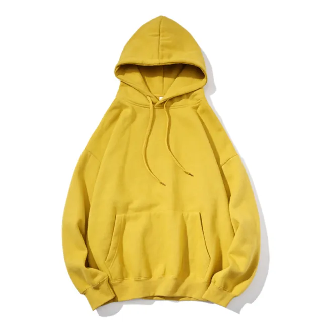 Men's Loose fitting Hooded Sweatshirt Korean Style Yellow - Shop at LoveMi