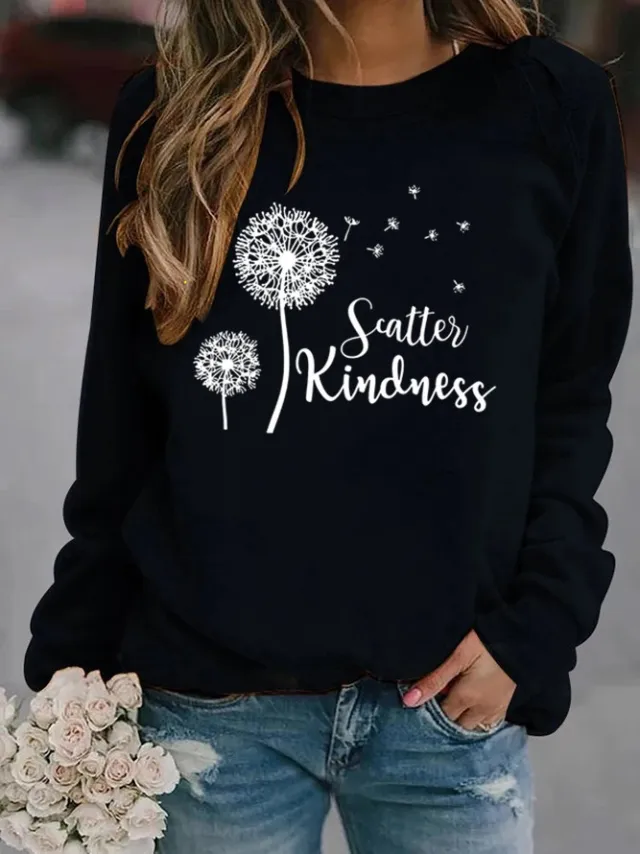 Animal European And American Print Crew Neck Sweater Black - Shop at LoveMi