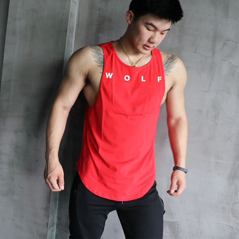 Men Sports Vest Loose Round Neck Swea Training