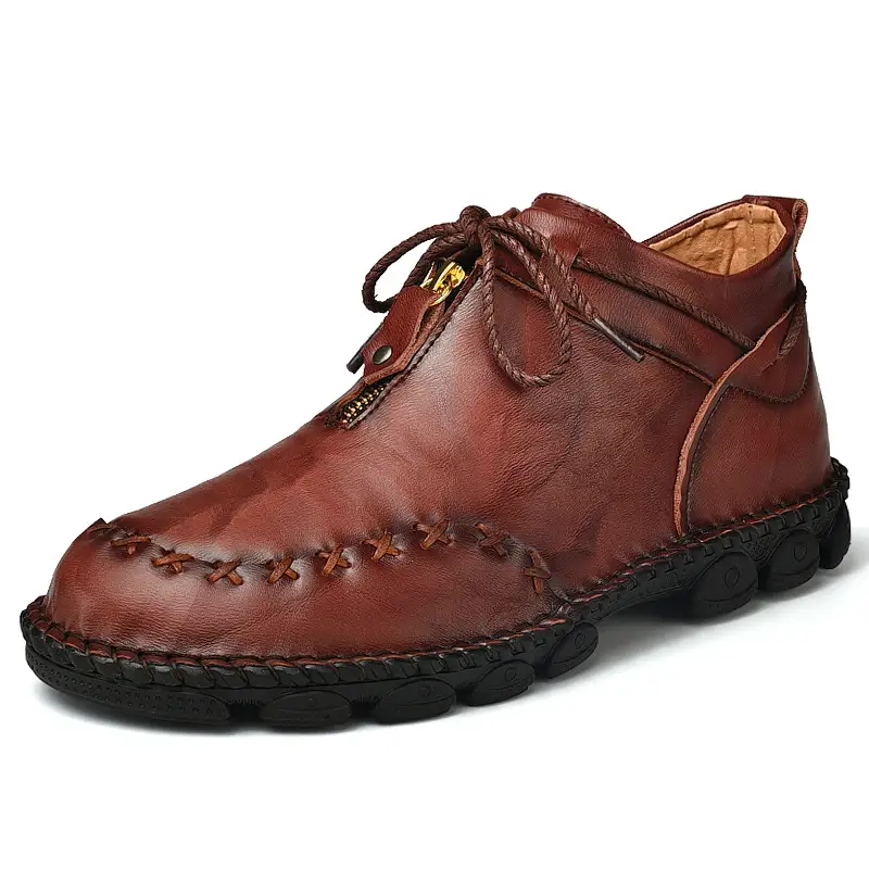 Men's Leather High Top Ankle Boots Comfortable Casual Shoes