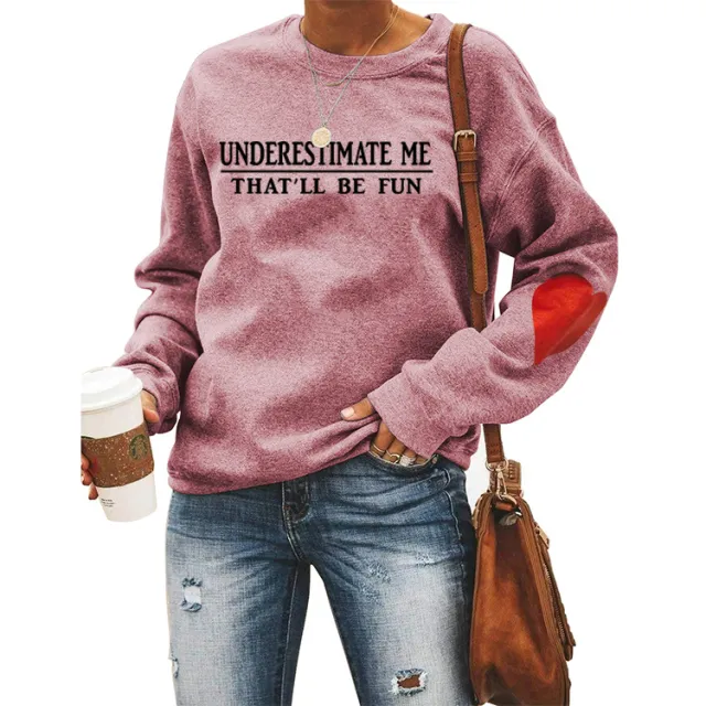 Letter Simple Long Sleeve Sweater Ladies Top Gold - Shop at LoveMi