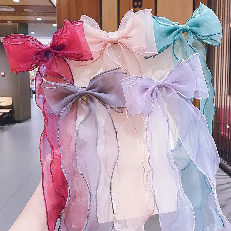 Children's Bow Hairpin, Antique Streamer, Hair