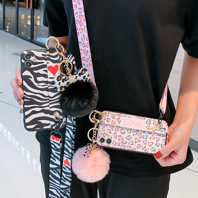 Silicone Phone Case Wristband Holder Pink Leopard Print - Image 2