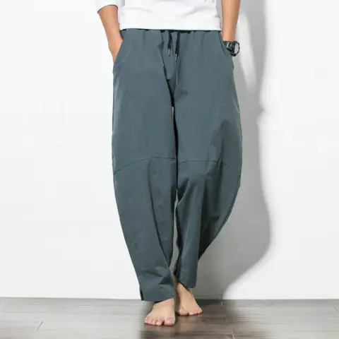 Ethnic Style Cotton and Linen Lace Hip-Hop Loose Harem