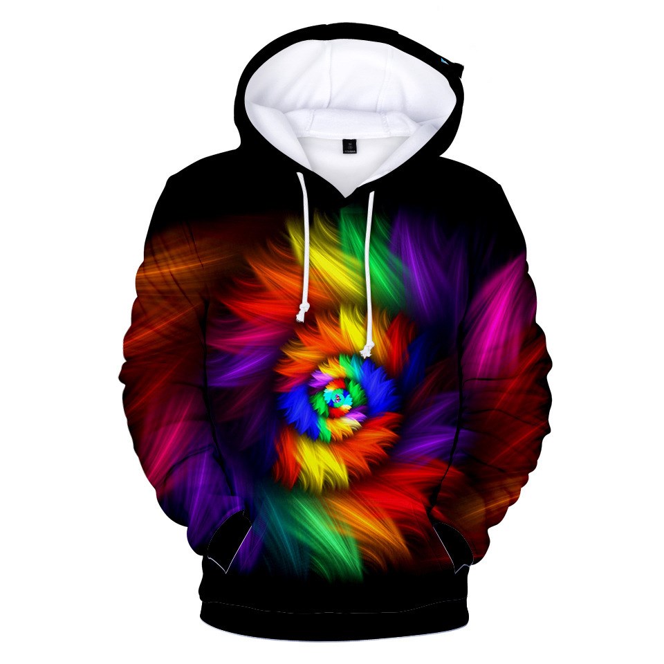 Fashion Digital Printed 3D Long Sleeve Hooded Sweatshirt